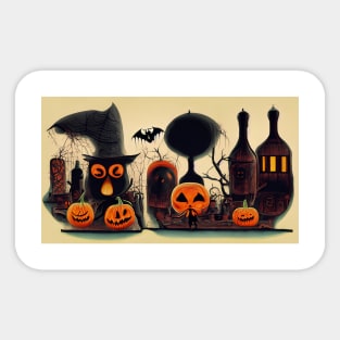 A Haunted House on a Dark Night Sticker